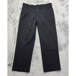 Vintage 90s Dickies Pants Mens 38X30 Black 874 Original Fit Flat Front Khakis